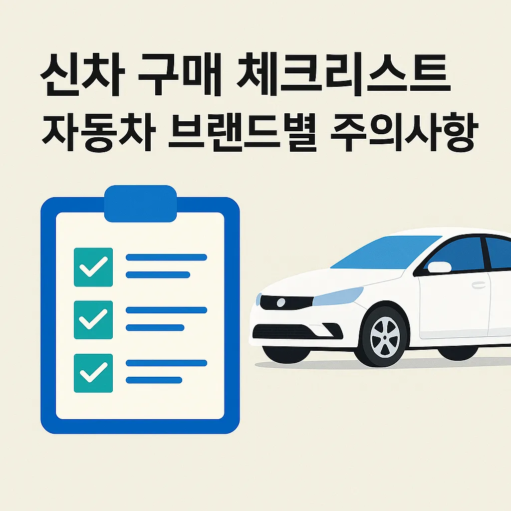 신차 구매 체크리스트 자동차 브랜드별 주의사항
